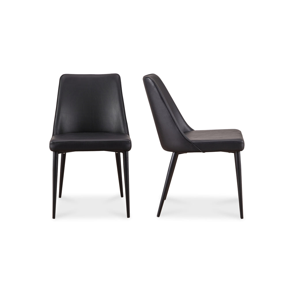 Lula Dining Chair Black Vegan Leather-Set Of Two | Moe's Furniture - YM-1006-02
