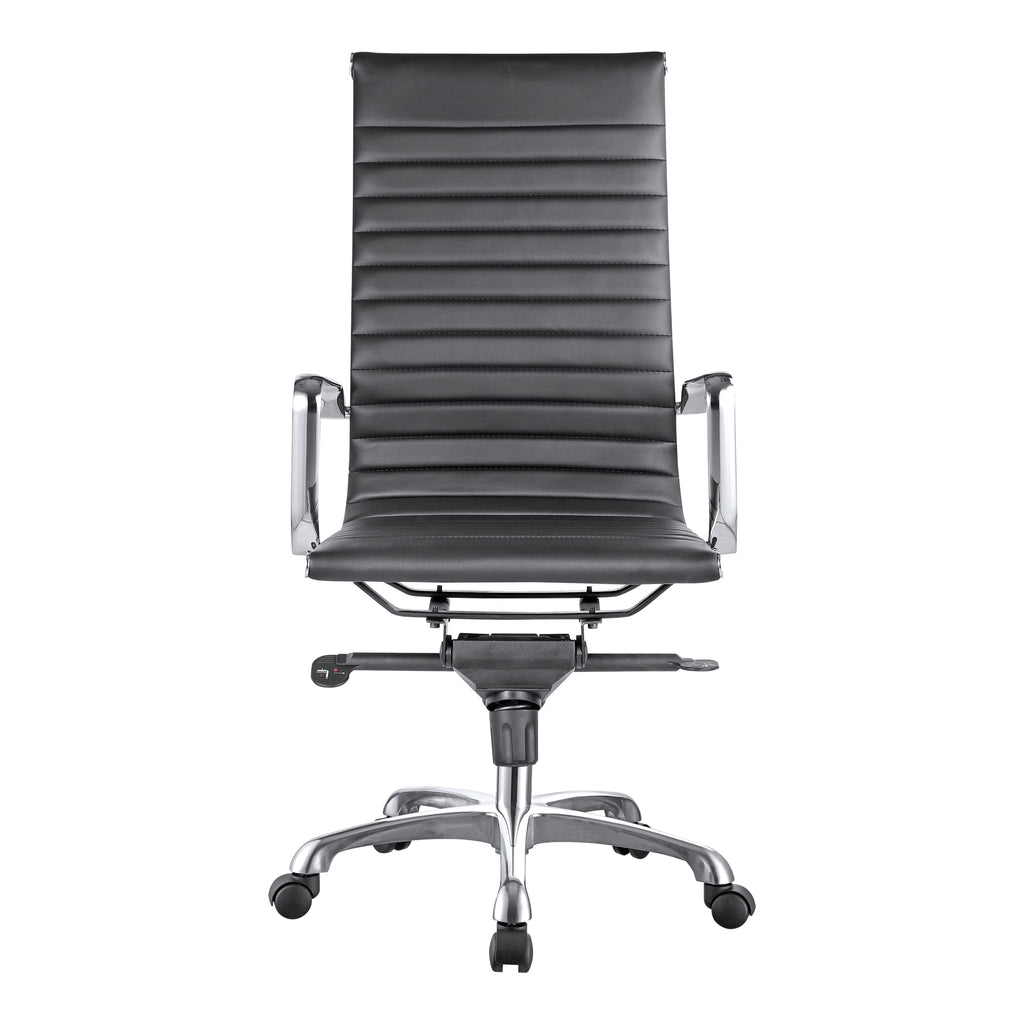 Studio Swivel Office Chair High Back Black Vegan Leather | Moe's Furniture - ZM-1001-02