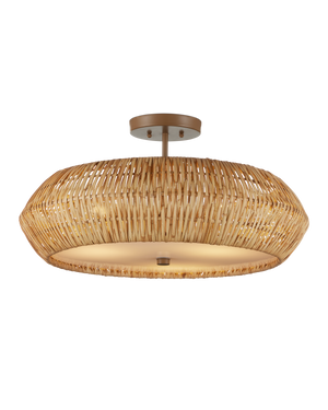 Antibes Natural Semi-Flush Mount | Currey & Co - 9000-1347