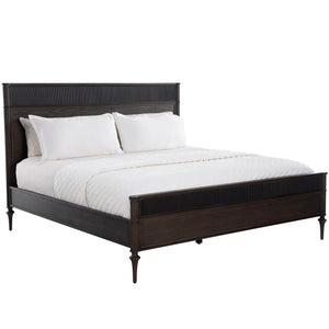 Andrea Oak Veneer Classic Fluted Bed - King, Brown | Gabriella White - SCH-175877