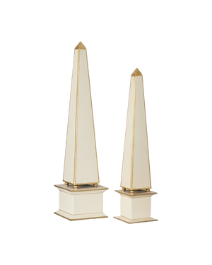 Daphne Ivory Obelisk Set of 2 | Currey & Co - 1200-1128