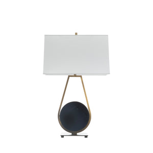 Emerald Ceramic Antique Brass Table Lamp - 30.5 in. H, Black | Gabriella White - SCH-175370