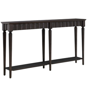 Peterson Mindi Veneer Long Rectangle Trestle Console Table - Dark Brown | Gabriella White - SCH-175782