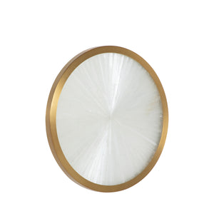 Neptune Selenite Steel Brass Wall Sconce - 2.5 in. D x 16 in. H | Gabriella White - SCH-175704