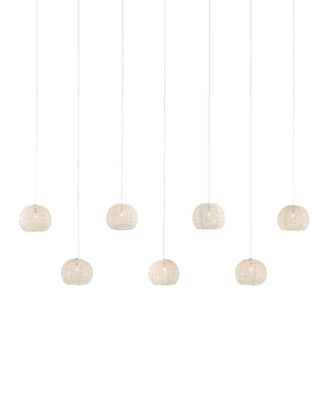 Currey & Co Piero White 7-Light Linear Multi-Drop Pendant | 9000-1066