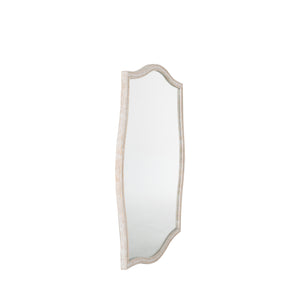 Artesia Curved Accent Mirror - Distressed White | Gabriella White - SCH-175057