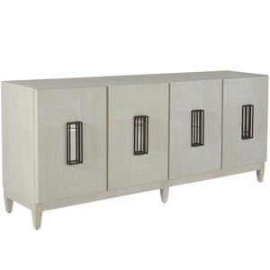 Tilden Wood Aluminum Mirror Cabinet - 3 Shelves, Cerused White | Gabriella White - SCH-169320