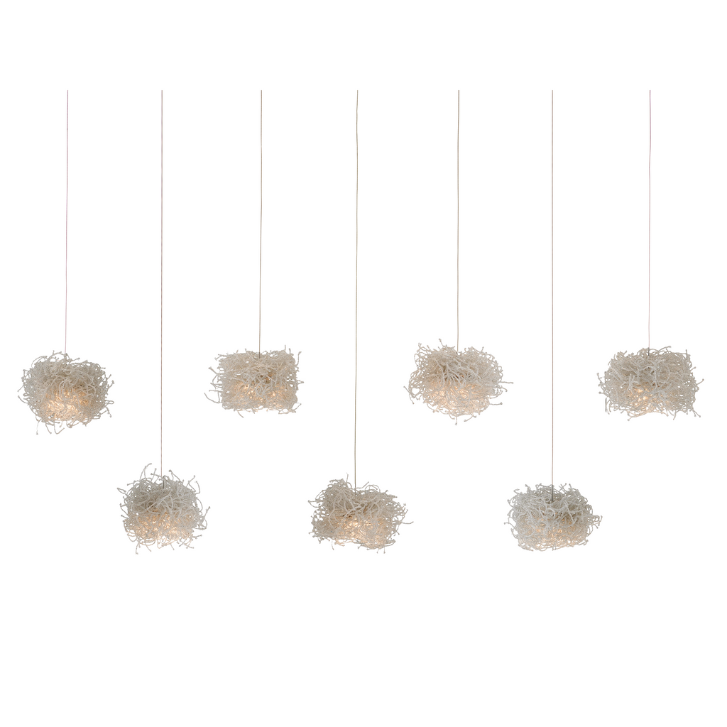Currey & Company Birds Nest 7-Light Rectangular Multi-Drop Pendant