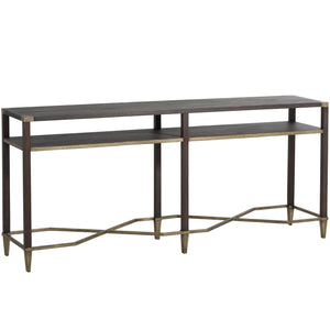 Sue Metal Rectangle Console Table - Natural Black | Gabriella White - SCH-160370