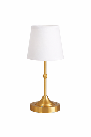 Antique Gold Rechargeable Lamp with Ivory Shade