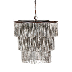 Etienne Metal Antique White Dusty Slate Rust Chandelier | Gabriella White - SCH-151790