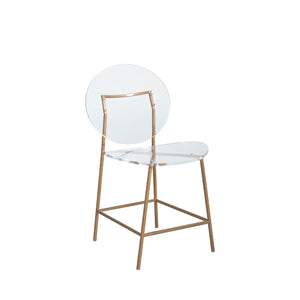 Sandy Acrylic Iron Counter Stool - Antique Gold Clear | Gabriella White - SCH-160350
