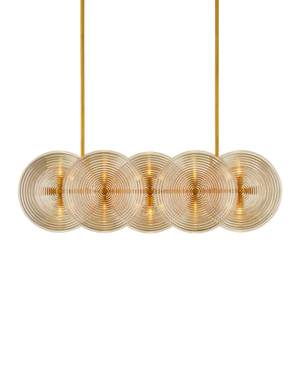 Whirlwind Rectangular Gold Chandelier | Currey & Co - 9000-1458