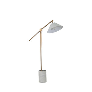 Estelle Brass Marble Base Bell Top Floor Lamp | Gabriella White - SCH-175546