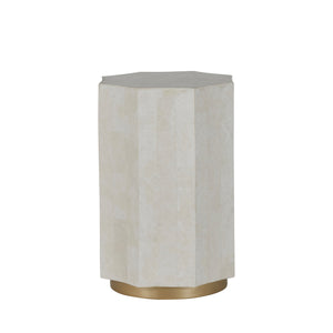 Bellany Stonecast Resin Unique Pedestal Side Table | Gabriella White - SCH-166165