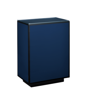 Navy Lacquer Side Table - Blue | Currey & Co - 3000-0314