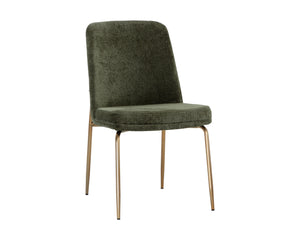 Zeke Dining Chair - Antique Brass - Bergen Olive (Set of 2) | Sunpan Furniture - 109171