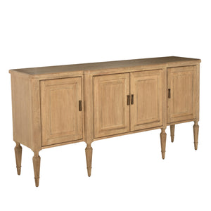 Mathis Wood Sideboard - 3 Shelves, Rustic French Oak | Gabriella White - SCH-176050