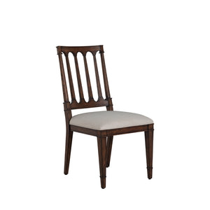 Mathis Wood Sculpted Back Dining Side Chair - Rustic Antique Oak | Gabriella White - SCH-175992