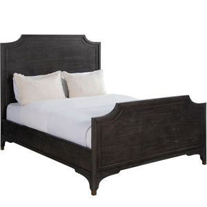 Alexandra Wood Traditional Curved Corners Bed - Queen, Black | Gabriella White - SCH-175876