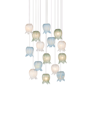 Polpo Misto 15-Light Round Multi-Drop Pendant | Currey & Co - 9000-1421