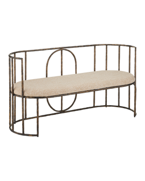 Euclid Bench, Boucle Seashell | Currey & Co - 7000-1292