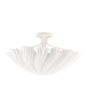 Currey & Co Hadley White Semi-Flush Mount | 9000-0466