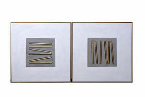 Pick Up Sticks (Set Of 2) - 48" X 48" - Gold Floater Frame | Sunpan Furniture - A0192