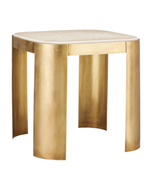 Currey & Co Sev Travertine Accent Table | 4000-0161