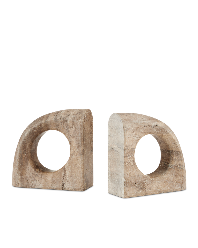 Currey & Co Russo Travertine Object Set of 2 | 1200-0816