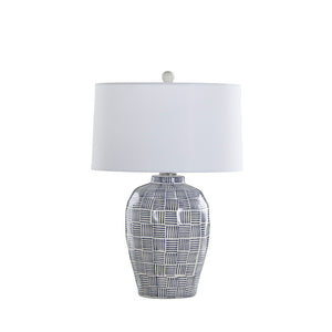 Liora Ceramic Brushed Nickel Table Lamp - 26.5 in. H, Blue | Gabriella White - SCH-175739