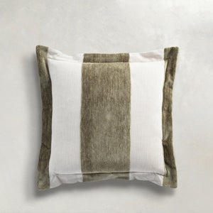 Wide Stripe Chenille Indoor Throw Pillow | Gabriella White - SCH-G104-202106