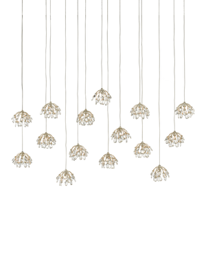 Currey & Co Crystal Bud 15-Light Linear Multi-Drop Pendant | 9000-0671