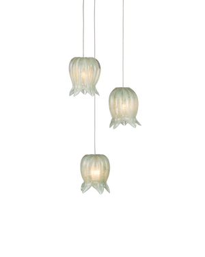 Polpo Green 3-Light Round Multi-Drop Pendant | Currey & Co - 9000-1396
