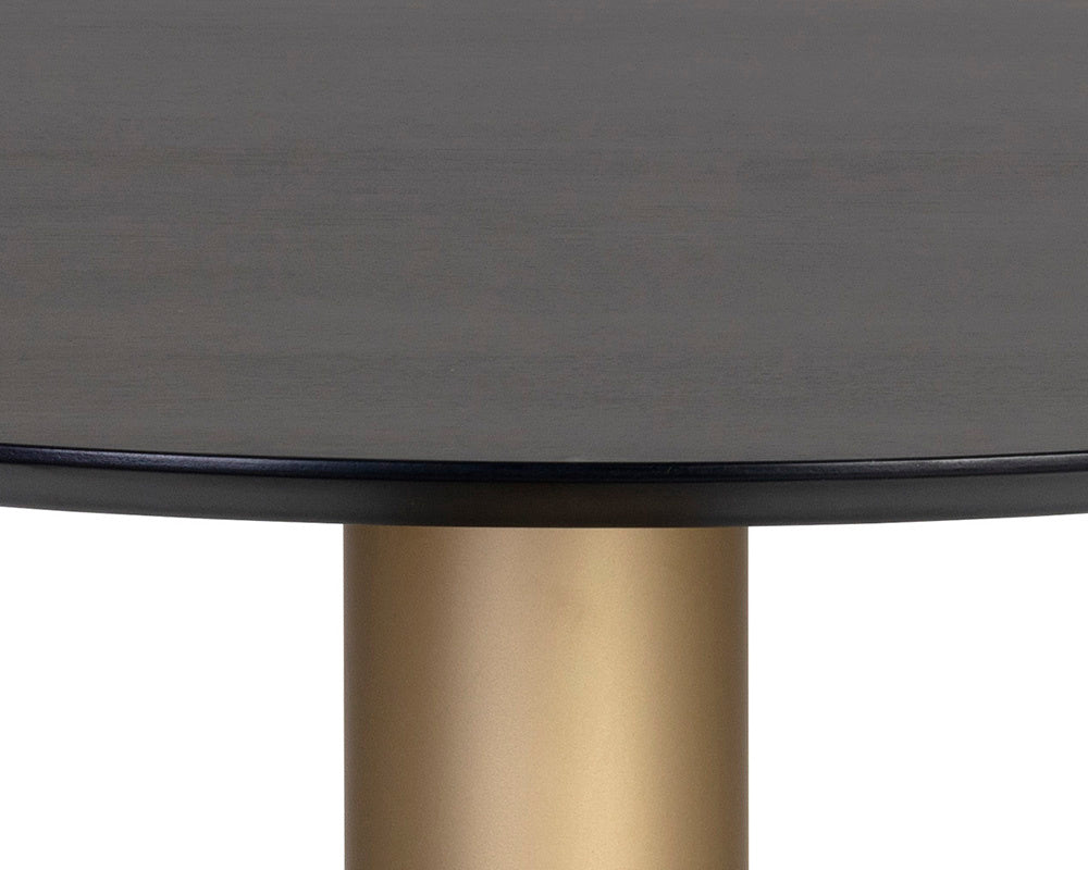 Monaco Dining Table - Gold - Grey Marble / Charcoal Grey - 48" | Sunpan Furniture - 105882