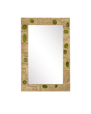 Beau Monde Gold & Green Mirror | Currey & Co - 1000-0157