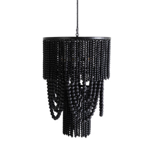 Norton Metal Charcoal Matte Black Beads Chandelier | Gabriella White - SCH-175183