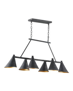 Currey & Co Culpepper Black Rectangular Chandelier | 9841