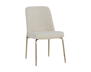 Zeke Dining Chair - Antique Brass - Bergen Ivory (Set of 2) | Sunpan Furniture - 109170