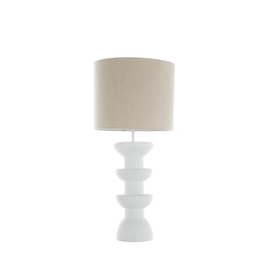 Honu Resin Natural Linen Drum Shade Table Lamp | Gabriella White - SCH-175376
