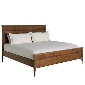 Andrea Oak Veneer Classic Fluted Bed - Queen, Natural | Gabriella White - SCH-175856