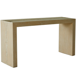 Grafton Oak Veneer Rectangle Waterfall Console Table | Gabriella White - SCH-175235