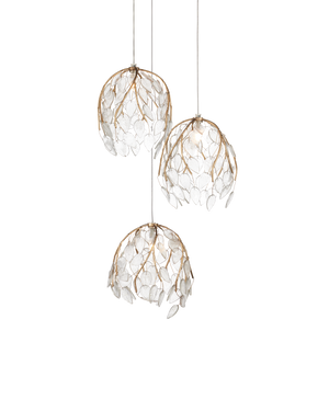 Banyan 3-Light Round Multi-Drop Pendant | Currey & Co - 9000-1388