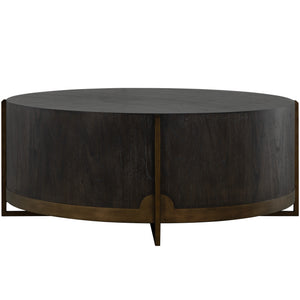 Clifton Mindi Veneer Round Coffee Table - Forest Black | Gabriella White - SCH-175635
