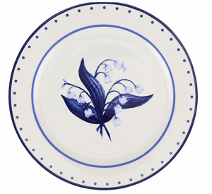 Lily of the Valley Blue and White Dinner Plate