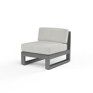 Redondo Armless Club in Cast Silver, No Welt - Slate | Sunset West - SW3801-AC-SLVR-STKIT