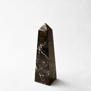 ATHENA Dark Brown Marble Obelisk | Decorative Crafts - DAW2