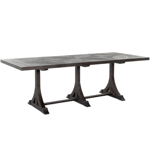 Adams Mindi Veneer Rectangle Trestle Dining Table - Forest Black | Gabriella White - SCH-175038