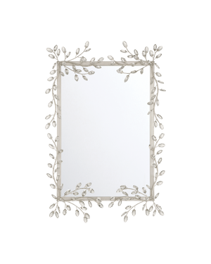 Forget-Me-Not Silver Rectangular Mirror | Currey & Co - 1000-0162