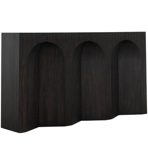 Arlee Mindi Veneer Rectangle Pedestal Console Table - Forest Black | Gabriella White - SCH-175614